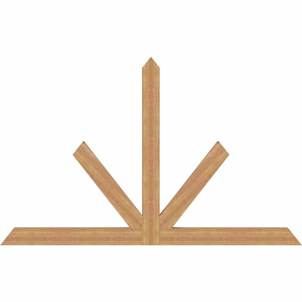 Ekena Millwork Saratoga Timber Gable Bracket, Western Red Cedar, 96"W x 60"H x 3 1/2"D x 5 1/2"F, 15/12 Pitch GBW096X60X0406SAR00SWR - main
